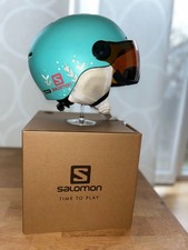 Skihelm Kinder SALOMON GROM VISOR KIDS ARUBA ARUBA GLOSSY/UNIV (53-56)