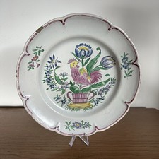 Alter Fayence Teller Hahn Korb