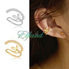 Ohrklemme Ohrclip Ohrschmuck Ear Cuff * Strass Ast Blatt Blätter