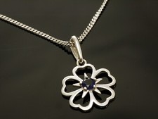 585 Weissgold Kette Kleeblatt