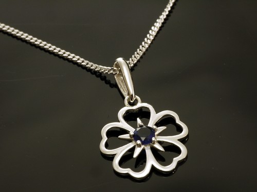585 weissgold kette kleeblatt - 585,