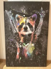 Leinwandbilder Bild Leinwand Vlies Wandbild Kunstdruck Wanddeko Deko Waschbär
