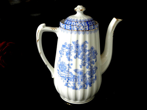 Kaffeekanne china blau echt - blau,