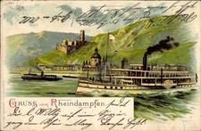 Litho Dampfer Overstolz auf