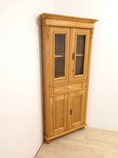 traumhafter Landhaus-Eckschrank im Jugendstil, Weichholz massiv, Vitrine