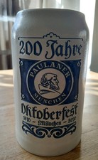 Oktoberfest Maßkrug "200 Jahre Oktoberfest" 1810-München-2010 Paulaner Steinkrug