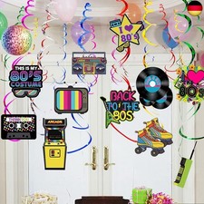 36 Stück 80er Deko, Deko 80er Jahre Party Luftschlangen Geburtstag HäNgende W