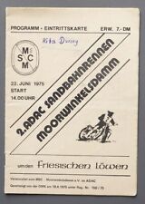 Rennprogramm Sandbahnrennen Moorwinkelsdamm 1975