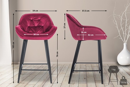 Barhocker gibson samt - barhocker,
