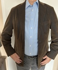 Herren Feincord-Samt Sakko Gr. 52 Kaffebraun