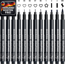 Fineliner Schwarz Stifte Set