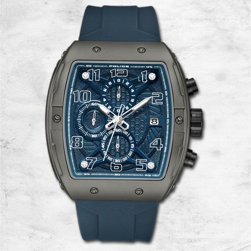 Police herrenuhr silikon blau - silikon,