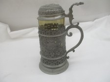 Antiker Glas Zinn Krug –