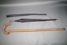 Alter Gehstock Wanderstock  mit  Schirm Schirmstock Systemstock mit Regenschirm