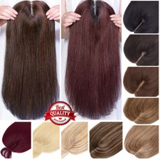 Echthaar Remy Toupet Clip In Damen  Topper Toupee  Haarteile Extensions Perücke