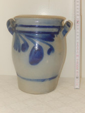 Alter Schmalztopf Gurkentopf Steingut Topf Hafen Höhe ca.  21 cm