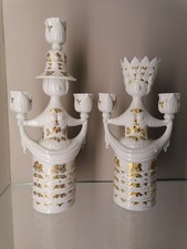 Rosenthal Björn Wiinblad 2 Kerzenleuchter Figuren Farbig staffiert Gold 1. Wahl
