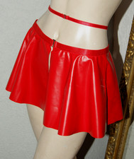 LEDERIMITAT - MINIROCK * Röckchen  ROT  Kunstleder Polyester Elasthan L