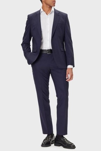 Men hugo boss suit navy - navy, wool