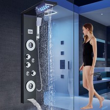 LED Schwarz Duschpaneel