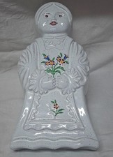 B01 Alte Backform Puddingform Keramik ? Vintage 1980-50er Jahre? Frau mit Blumen