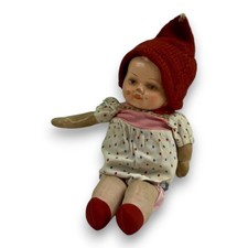 Alte Babypuppe mit Mütze – Sammler Puppe Stoffkörper Vintage
