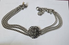 Alte 835 Silber 3-reihige Halskette Kropfkette