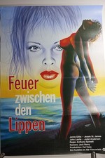 Filmplakat FEUER ZWISCHEN DEN LIPPEN A1 Kinoposter Erotik sexy Grafik AB Film