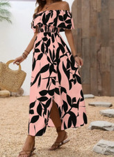 Damen schulterfreies Kleid mit