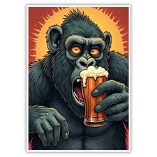 Affe Bild Humor A4 Kunstdruck