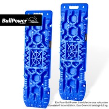 2x Große Offroad Sandbleche Paar Kunststoff-Anfahrhilfen 10.000kg blau + Tasche