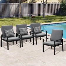 MeXo 4er Set Gartenstühle Alu