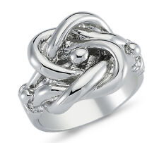 STERLINGSILBER DOPPELKNOTEN SCHUSSHALTER SCHNALLE MASSIVES BAND GROSSE GRÖSSEN GESCHENKBOX