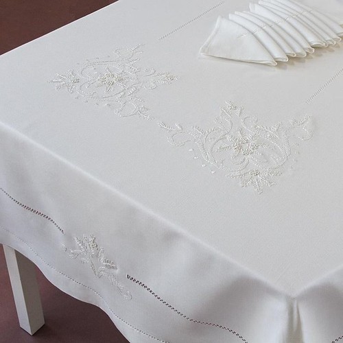 Tischdecke tisch bestickt - tischdecke,