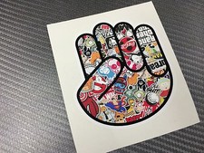 Aufkleber Bomb Shoker Hand