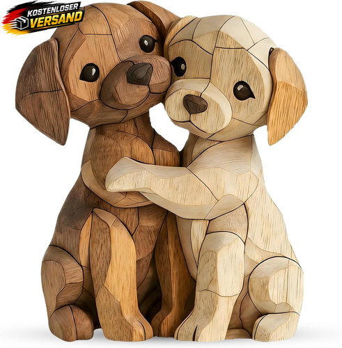 Holzskulptur hund dekorative - holzskulptur,