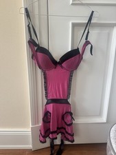 Pink Body Sexy Kindermädchen Nanny Lace Spitze BH Dessous Nachtwäsche Körbchen B