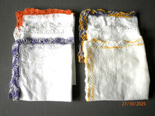 Vintage Damen Taschentücher für die Handtasche Häkelborte Handarbeit