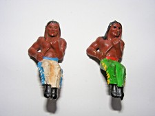 Cowboy Indianer Western Boot Canoe 2 indogene Paddler Figur Kanu Plastik DDR