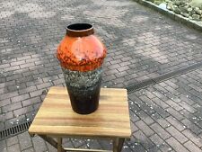 Große Bodenvase Keramik FAT Lava Orange 50er 60er 70er Jahre vintage 50 cm
