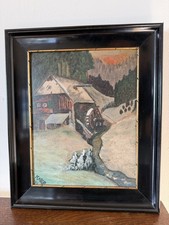 Altes Bild Malerei Gemälde Schwarzwald Schwarzwaldhof Neff 1916