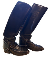 Dressur Reitstiefel Leder schwarz mit Sporen Gr. 5