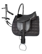 Pfiff 102291 Sattel-Set Komplettausstattung, Shetty & Spielpferde, Schwarz, E25