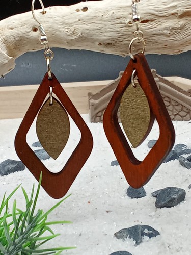 Holz ohrstecker earing wood - holz,