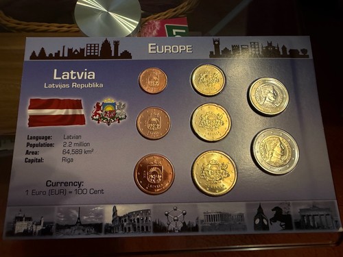 Lettland euro kursmünzensatz - lettland, euro-kursmünzensatz