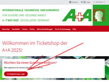Gutschein für 1-Tageskarte A+A Messe 2025 4–7.11.2025 Düsseldorf