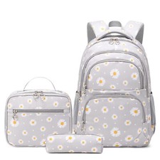 Schulrucksack Mädchen Teenager Damen Schultasche Canvas Schulranzen Set Blume...