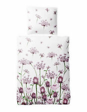 JACK Biber Bettwäsche 2 tlg. 135x200cm Pimpinella Rot Violett Wildblumen