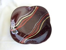 Schale Keramik 50er Jahre - W-Germany 560/28 - Quadrat m. runden Ecken Ø 28 cm *