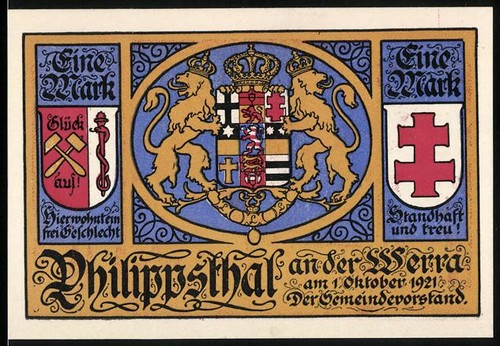 Notgeld philippsthal 1921 - notgeld, 1